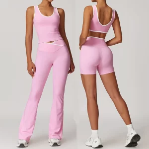Yoga Set 2 Pieces Workout Outfits Nude Feeling Fitness Sportswear Gym Tracksuit High Waist Leggings Sports Bra Women Suit Clothe