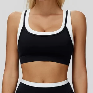 Ribbed Sport Bra Women Shockproof Seamless Halter Top High Support Push-up Gym Clothes Fitness Yoga Workout Underwear Sportswear